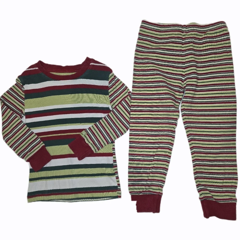 The Children's Place Multicolor Striped Pajama‎ Set 3T Cotton Soft Fall & Spring
